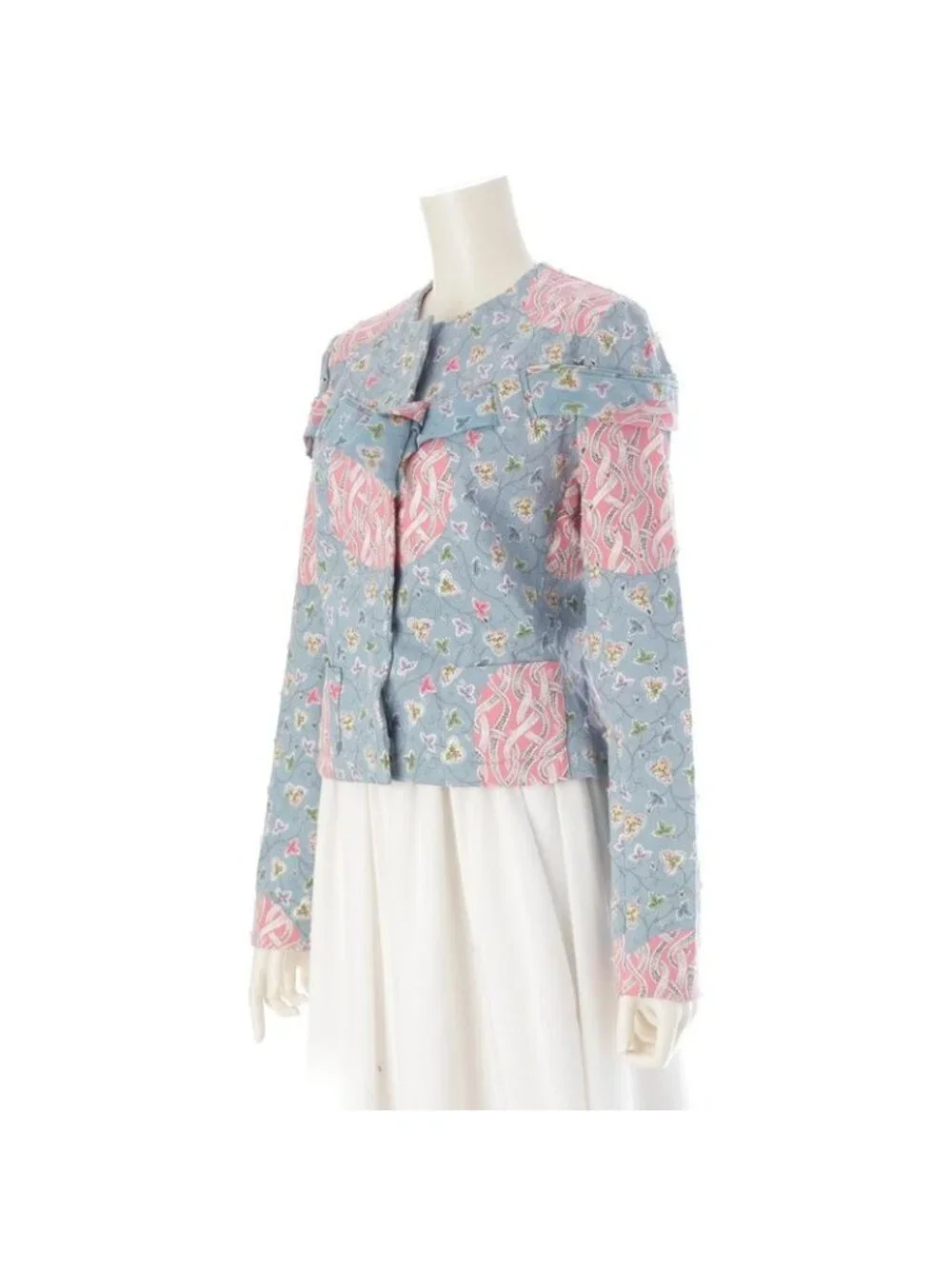Dior Cotton Galliano Era Trim All Over Pattern Denim Jacket